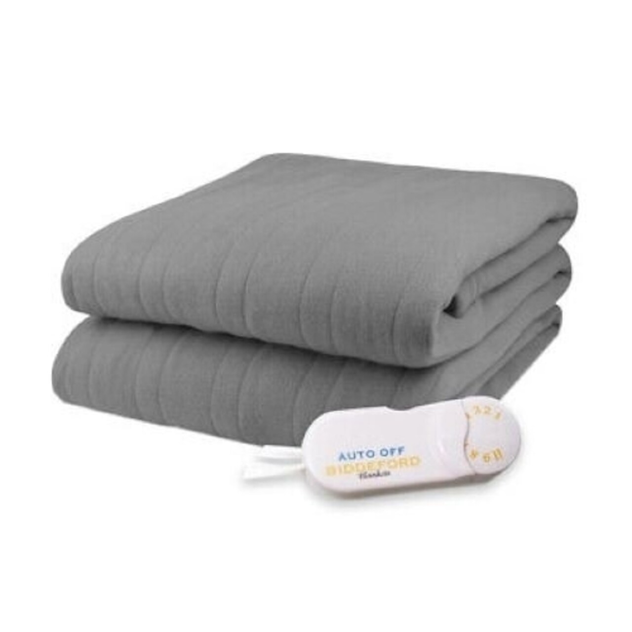 Biddeford Blankets Biddeford Comfort Knit Fleece Electric Heated Warming Throw Blanket Grey Washable Auto Shut Off 10 Heat Settings